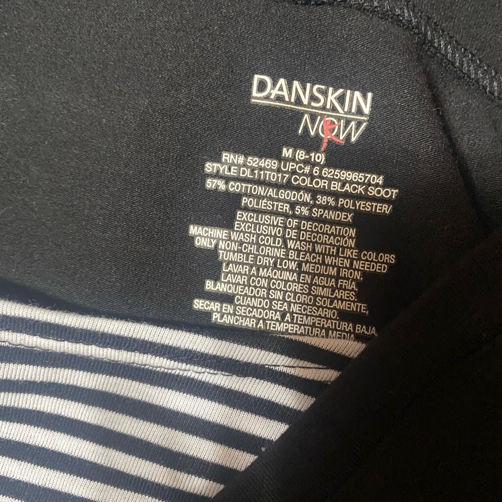 Danskin Now V-Neck Black Hoodie with Striped Lining - Picture 2 of 4